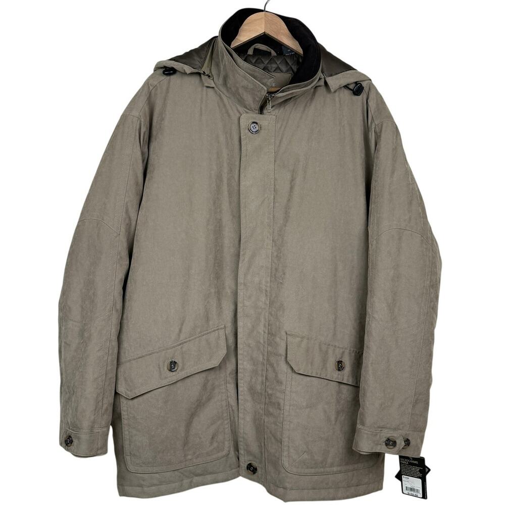 Vintage St John's Bay Field Jacket Nylon Insulated XL Khaki Utility Y2K Workwear